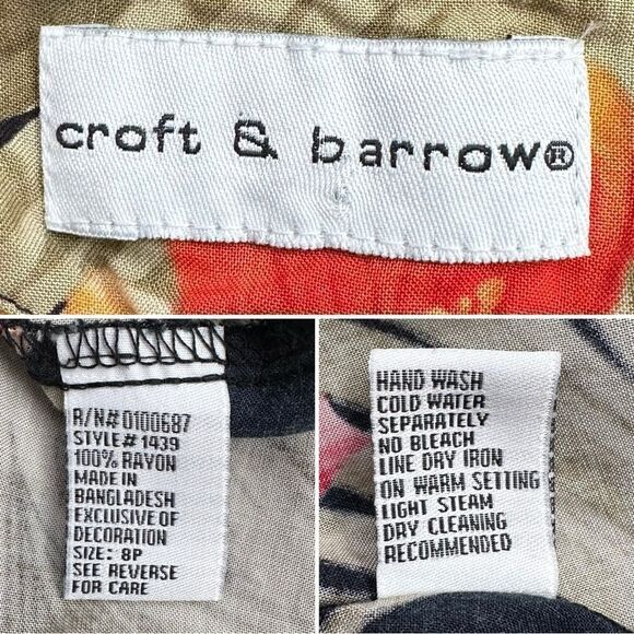 Croft & Barrow Hawaiian Front Button Down Midi Dress - Picture 10 of 12